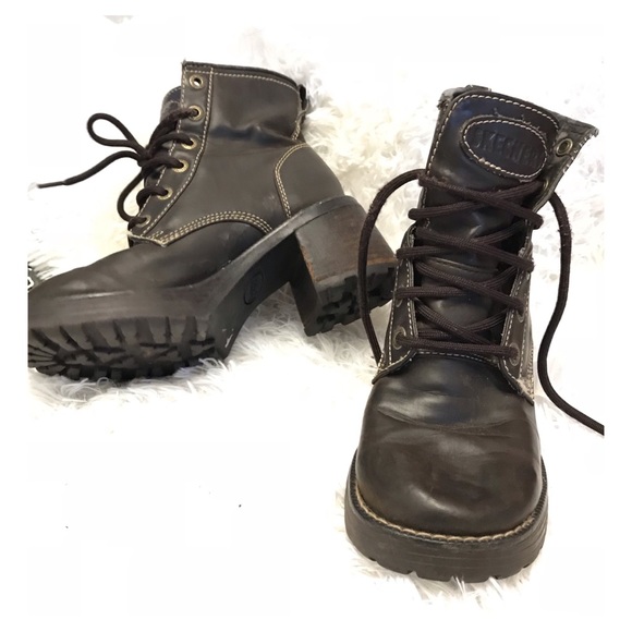 Skechers Shoes - Vintage Sketchers lace up platform brown boots EUC